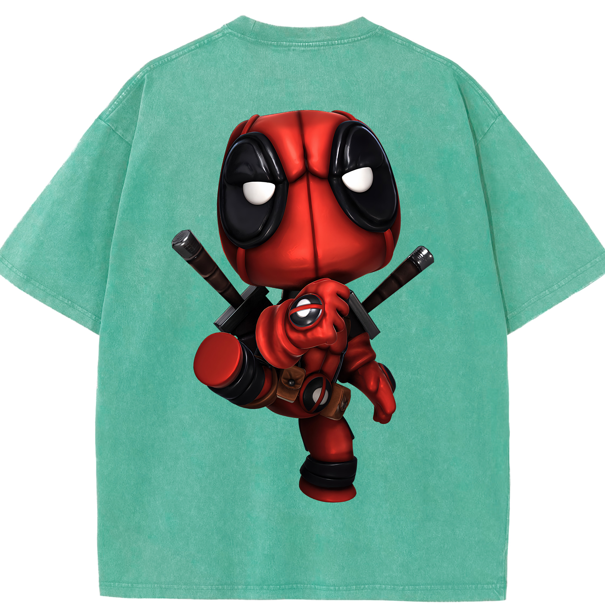 （画像用） Deadpool デッドプール 綿100% ヴィンテージ風 半袖Tシャツ（背面プリント）